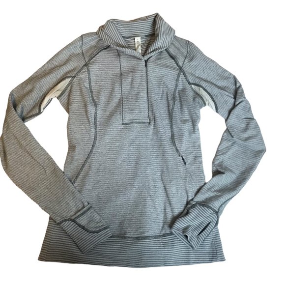 Lululemon Rulu Tonka Stripe Gray Pullover Fast Track, Size Women's 6. - Picture 9 of 14